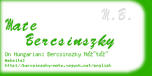 mate bercsinszky business card